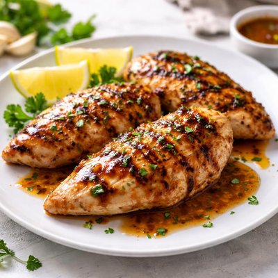 Grilled chicken with sauce