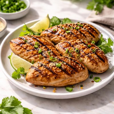 Grilled chicken with sesame seeds