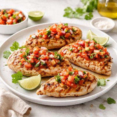 Grilled chicken with tomato salsa
