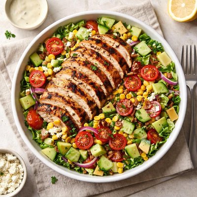 Grilled chickrn chopped salad