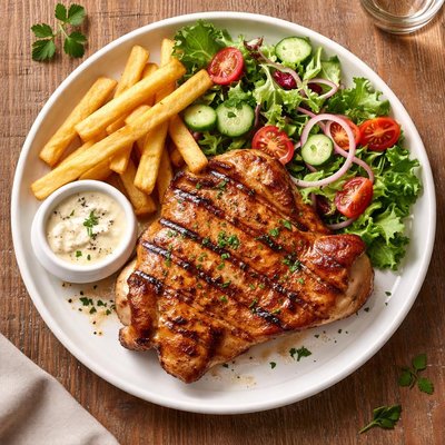 Grilled chicoen chop