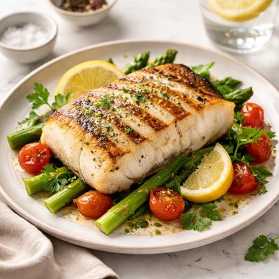 Grilled chilean sea bass