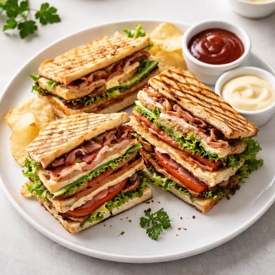 Grilled club sandwich