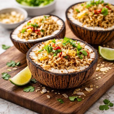 Grilled coconut rice