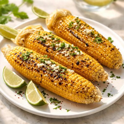Grilled corn on the cob