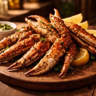 Grilled crab legs
