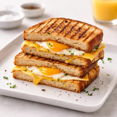 Grilled egg and cheese sandwich