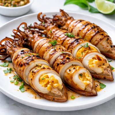 Grilled egg squid