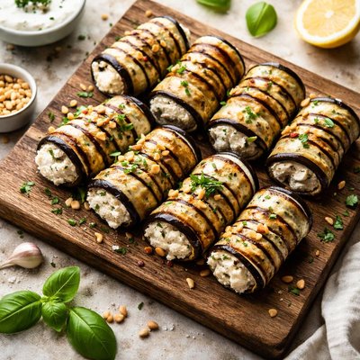 Grilled eggplant rolls