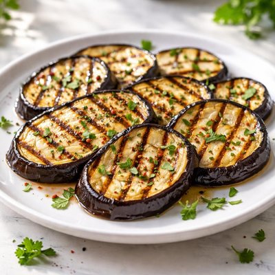 Grilled eggplant slices