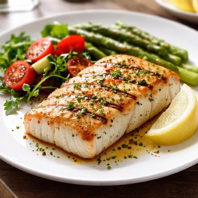 Grilled fish fillet