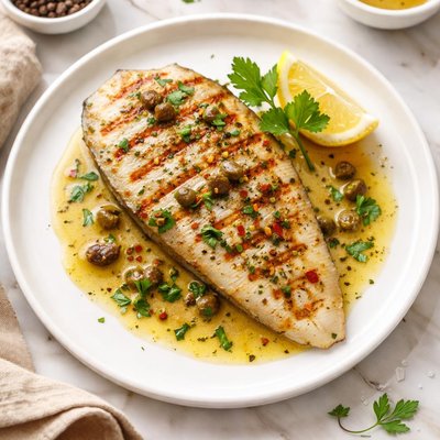 Grilled fish with sauce