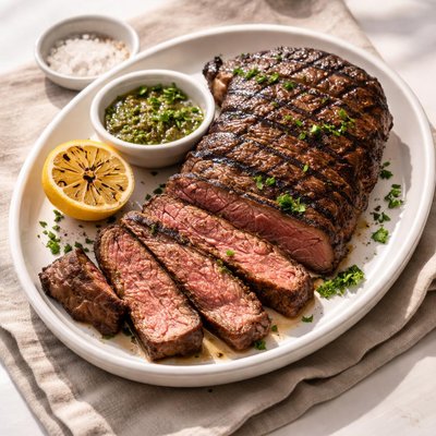 Grilled flat iron steak
