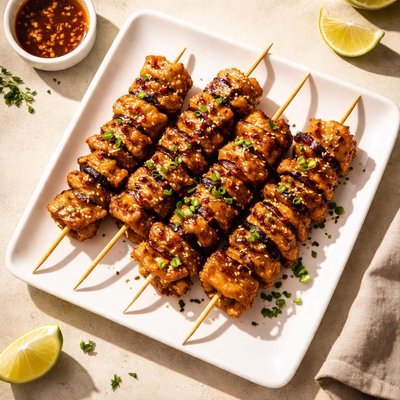 Grilled gluten skewer