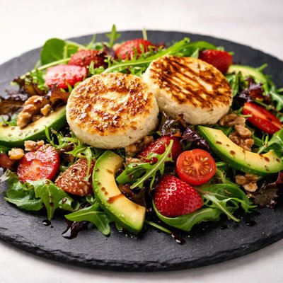 Grilled goat cheese salad