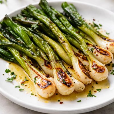 Grilled green onion