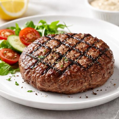 Grilled ground beef patty