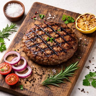 Grilled ground meat patty