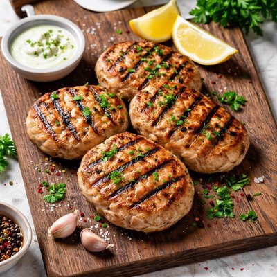 Grilled ground turkey