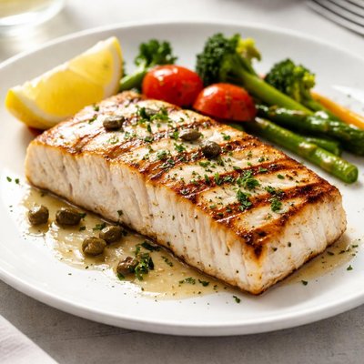 Grilled halibut