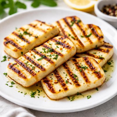 Grilled halloumi cheese