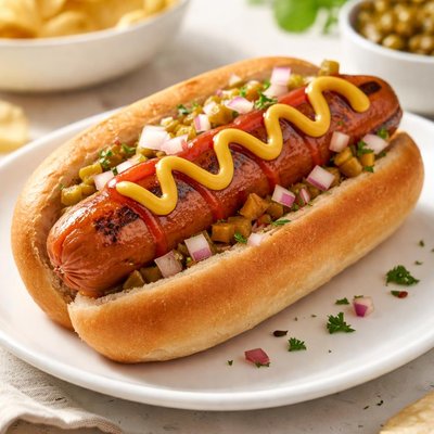 Grilled hot dog