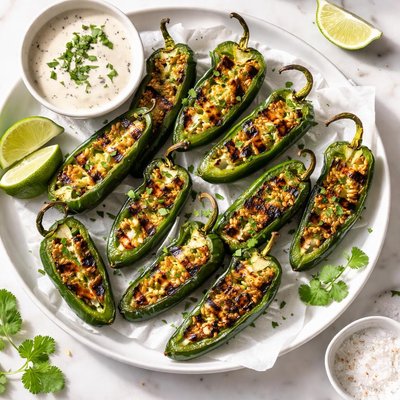Grilled jalapenos