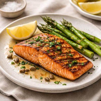 Grilled king ora salmon