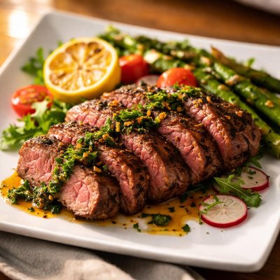 Grilled lamb backstrap