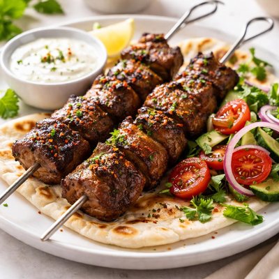 Grilled lamb skewer