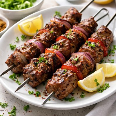 Grilled lamb skewers