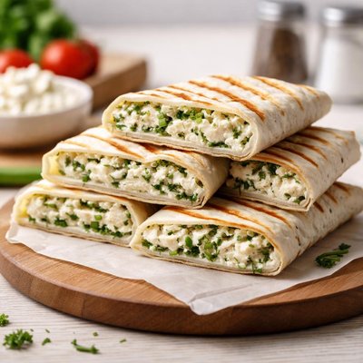 Grilled lavash with brynza