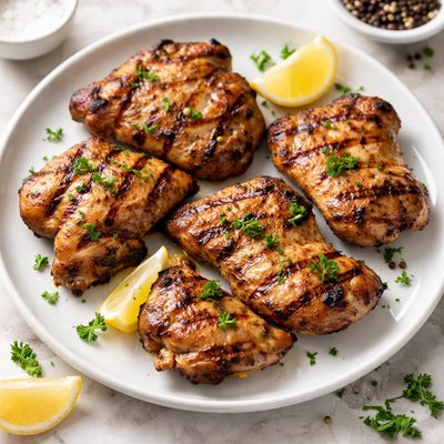 Grilled lean chicken thigh