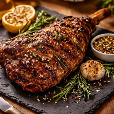 Grilled leg of lamb