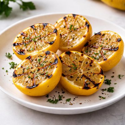 Grilled lemon halves