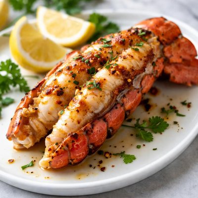 Grilled lobster tail