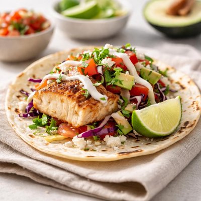 Grilled mahi-mahi fish taco