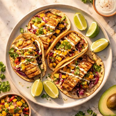 Grilled mahi fish taco