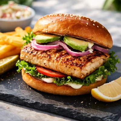 Grilled mahi sandwich
