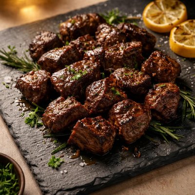 Grilled marinated beef tips
