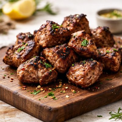 Grilled meat chunks