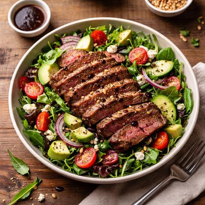 Grilled meat salad