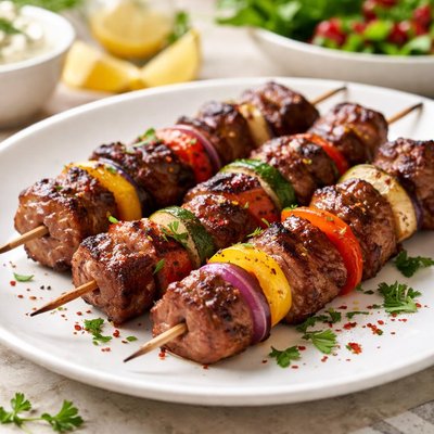 Grilled meat skewer