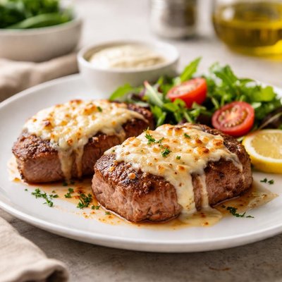 Grilled meat with cheese