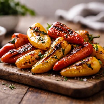Grilled mini peppers
