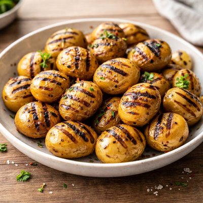 Grilled mini potatoes