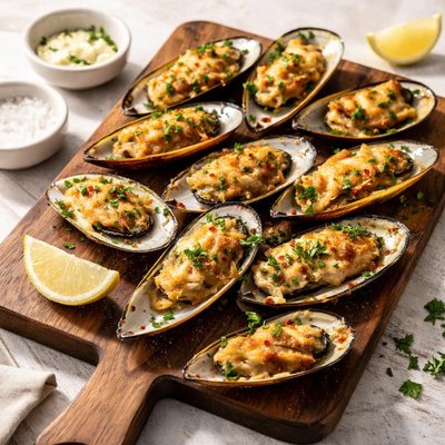 Grilled mussels