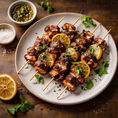 Grilled octopus skewers