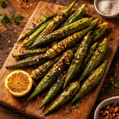 Grilled okra
