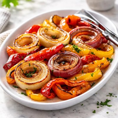 Grilled onion and peppers